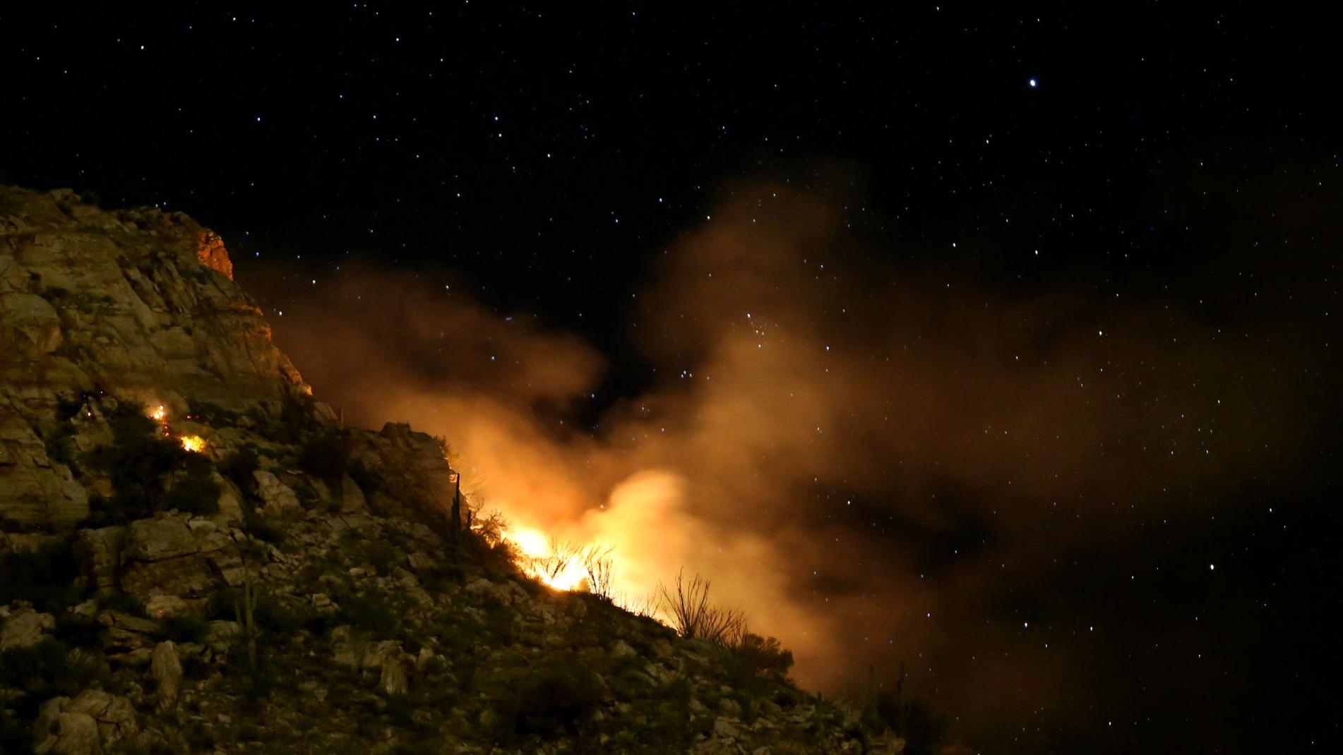 Lightning strike starts small fire in the Catalinas near Tucson